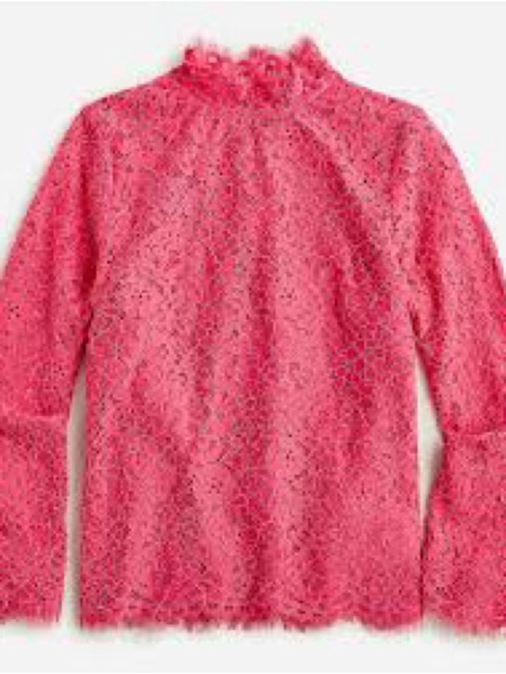 J.Crew Scalloped Lace Mock Neck Blouse - Picture 3 of 9